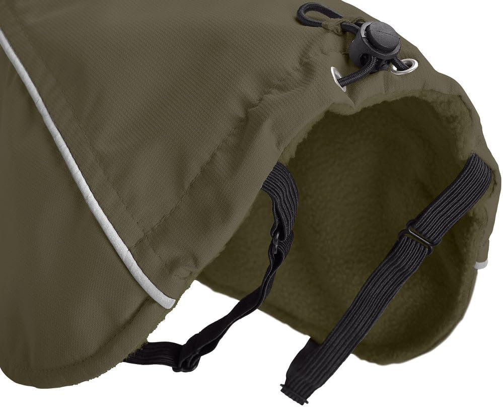 HUNTER Hundemantel NORDBY, Farbe: Oliv, wasserabweisend, warm gefüttert, reflektierend, ideal für Ou