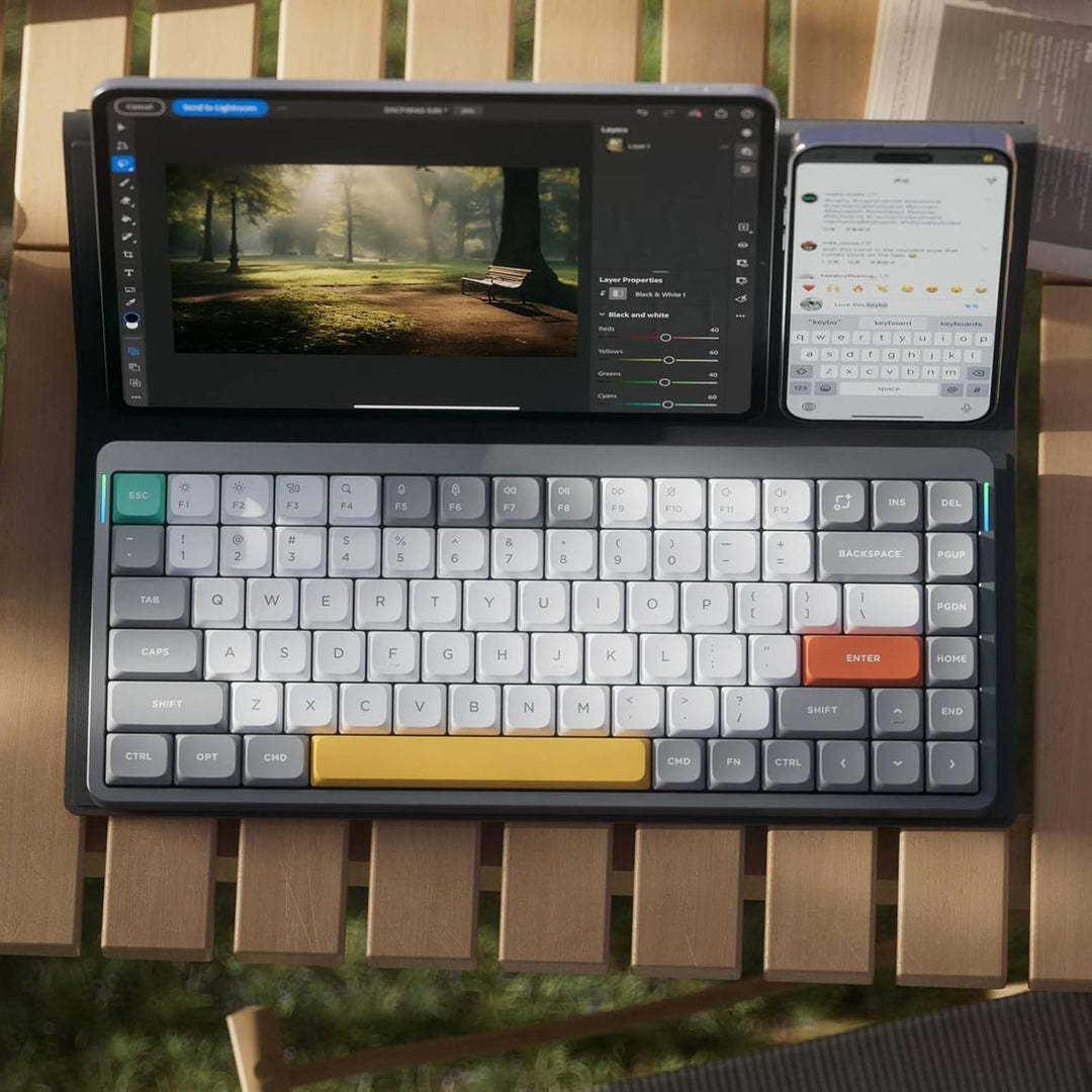 nuphy Air75 v2 Mechanische Tastatur QMK/VIA, 75% Low Profile Kabellose Tastatur, Bluetooth 5.1, 2.4G