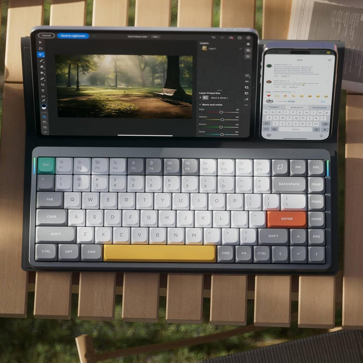 nuphy Air75 v2 Mechanische Tastatur QMK/VIA, 75% Low Profile Kabellose Tastatur, Bluetooth 5.1, 2.4G