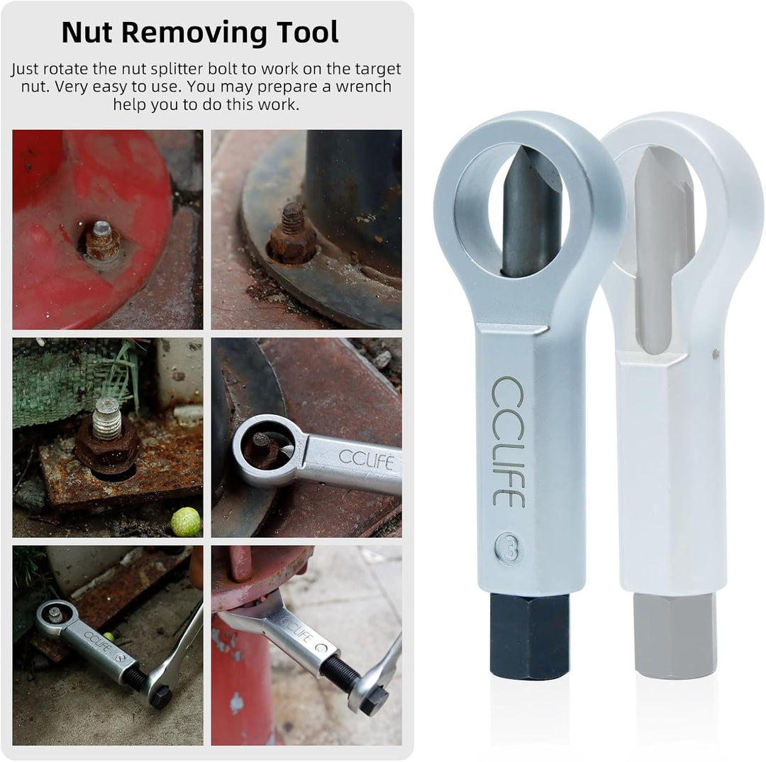 CCLIFE 9-27mm Mutternsprenger-Satz 4-tlg Nuss Splitter Mutter Entferner Extraktions Werkzeug zum Ent