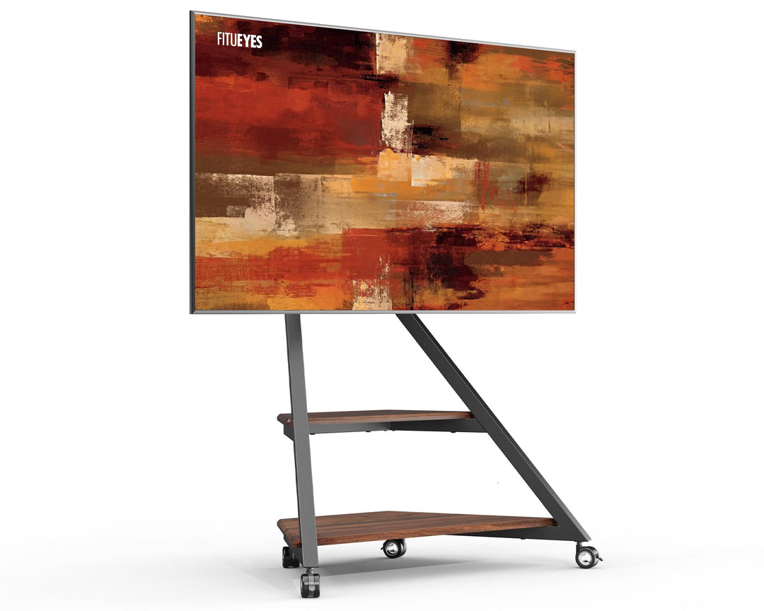 FITUEYES Design TV Ständer Rollbar für 55-88 Zoll Fernseher Mobiler TV Stand höhenverstellbar schwen