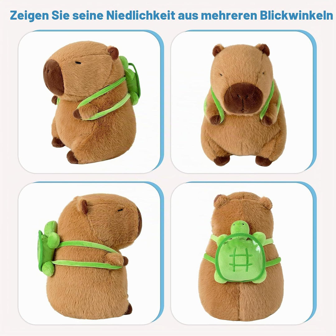 shownicer Plüschtier Capybara Kuscheltier mit Schildkröte Stofftier Kawaii Capybara Plüsch Kissen Sp