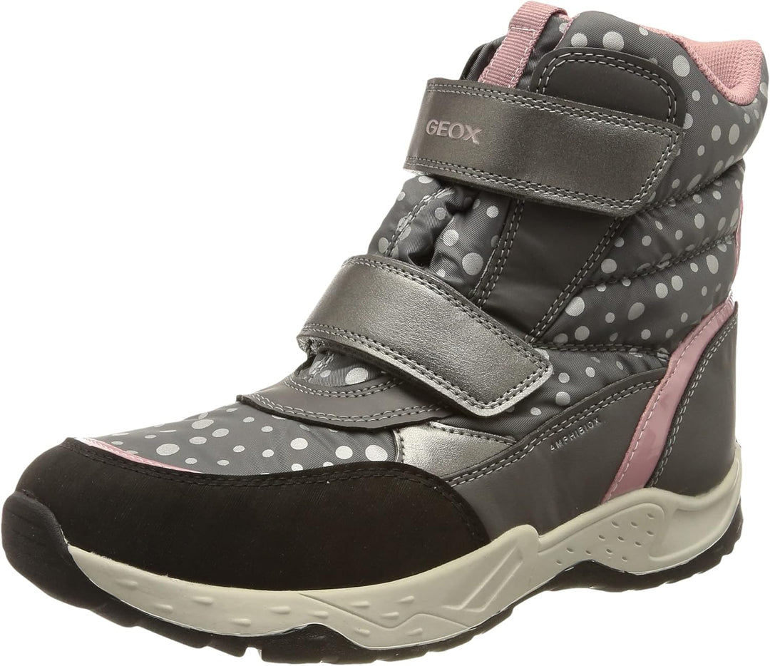 Geox Mädchen J Sentiero Girl B AbAnkle Boot 32 EU Dk Grey Rose, 32 EU Dk Grey Rose