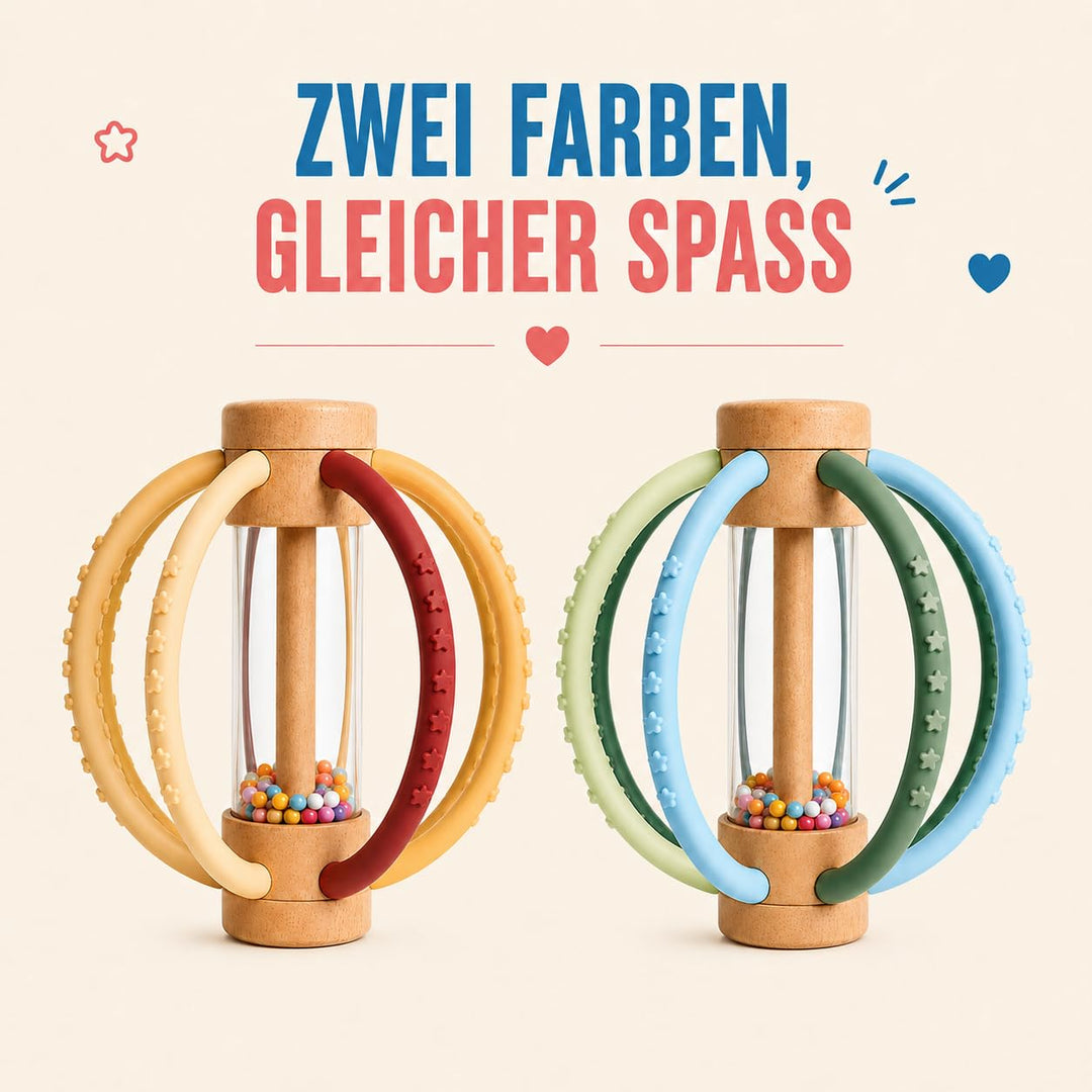 Zahnungshilfe Baby aus Silikon – Montessori Spielzeug 0-6 Monate – Tummy Time Toys mit sensorischer