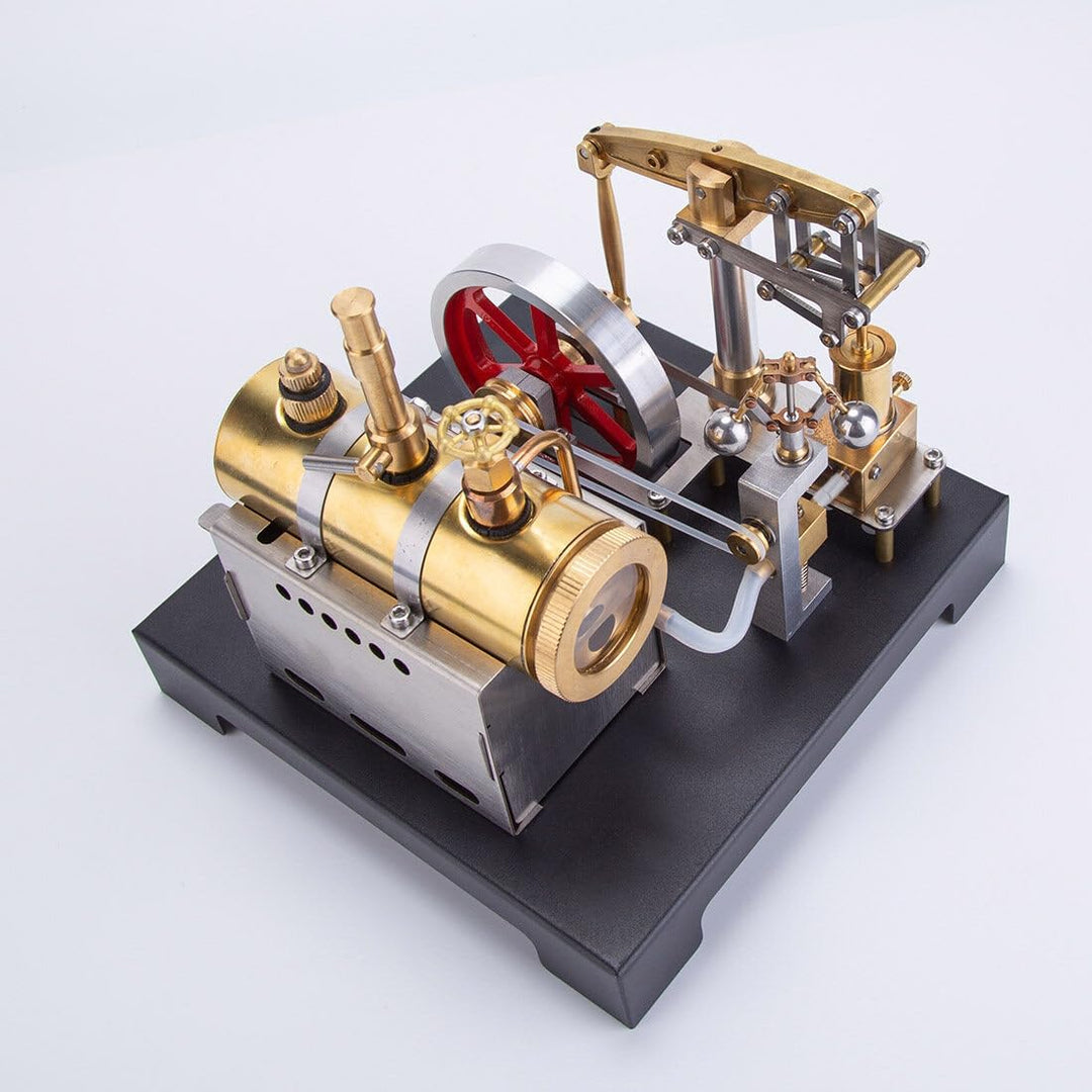 KAROON Retrol Dampfmaschinen-Modell, Vollmetallträger Dampfmaschinenmodell Und Liegender Kessel mit