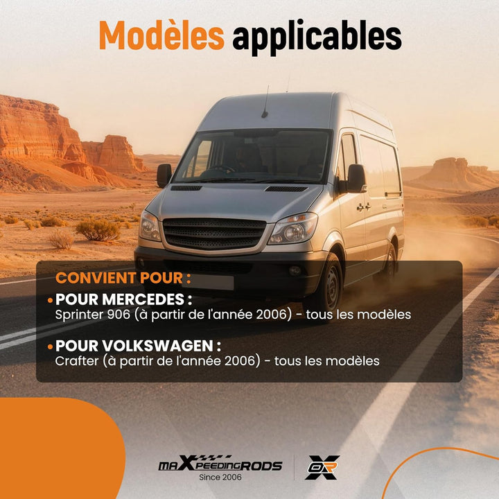 maXpeedingrods 2 X Türfangband Türfeststeller hinten für Sprinter CDI für Crafter TDI