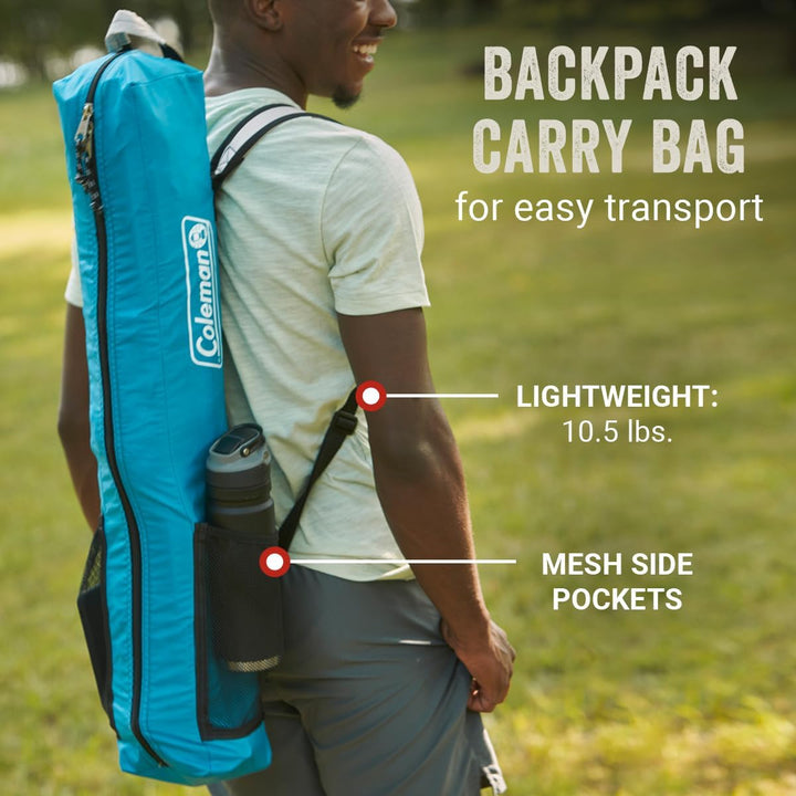 Coleman Tragbarer 2,1 x 2,1 m Rucksack-Sonnenschutz, leichtes Schattendach mit einfacher Einrichtung