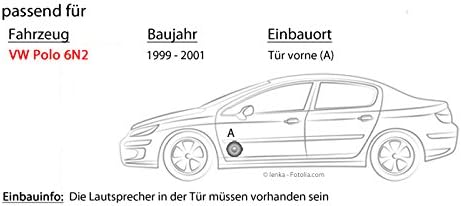 Lautsprecher Einbauset passend mit Kenwood KFC-S1766-16,5cm 2-Wege Koax Auto Einbauzubehör für VW Po