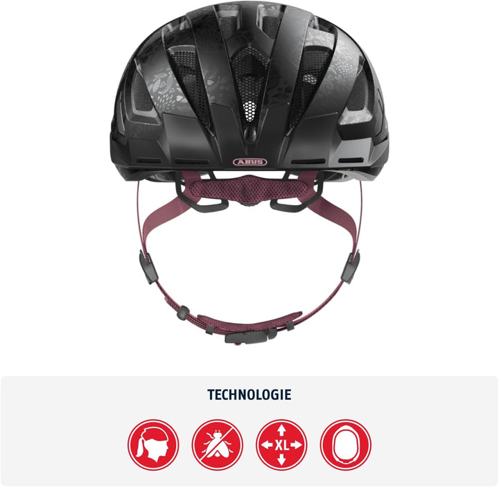 ABUS Stadthelm Urban-I 3.0 - Fahrradhelm mit Rücklicht, Schirm und Magnetverschluss - für Damen und