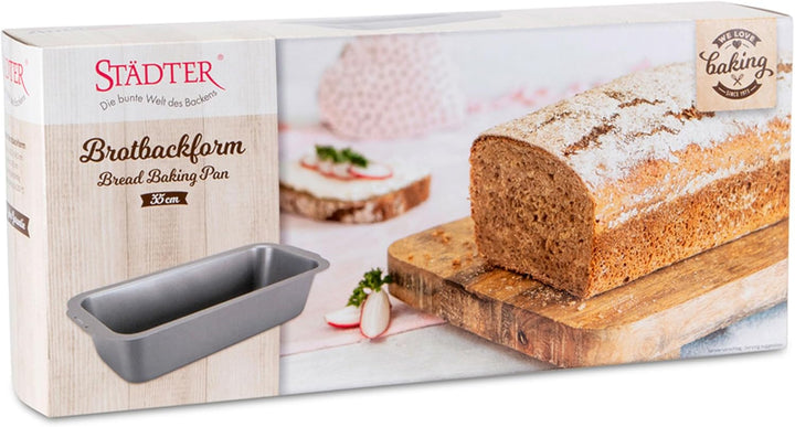 Städter 661264 We love Baking Brotbackform, Aluminium, Schwarz