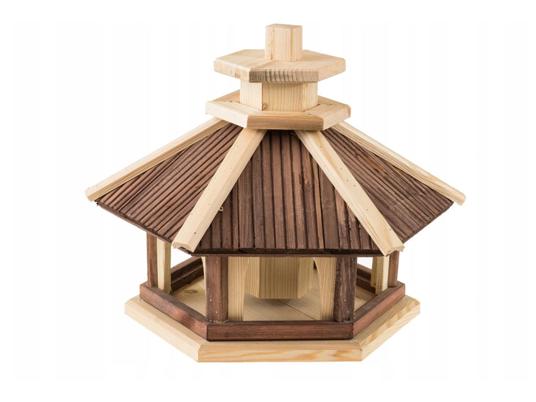 Vogelhäuschen, Vogelhaus aus Holz, Vogelhäuschen, Nistkasten, mit Ständer (Braun, XL) XL Braun, XL B