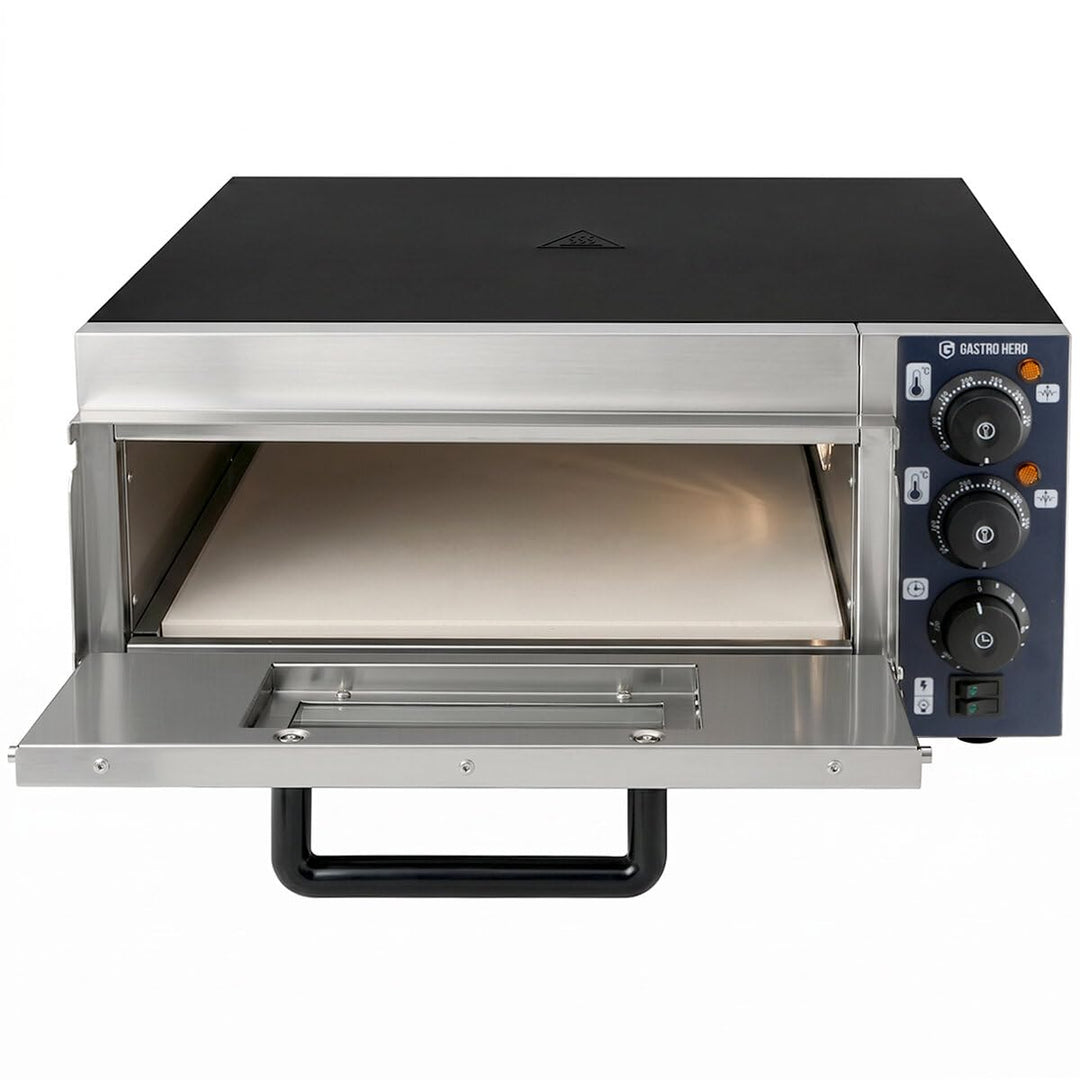 Pizzaofen 35 cm I Elektrischer Pizzaofen mit Keramikboden I Pizza Maker für 1 Pizza Ø 35 cm I Pizza