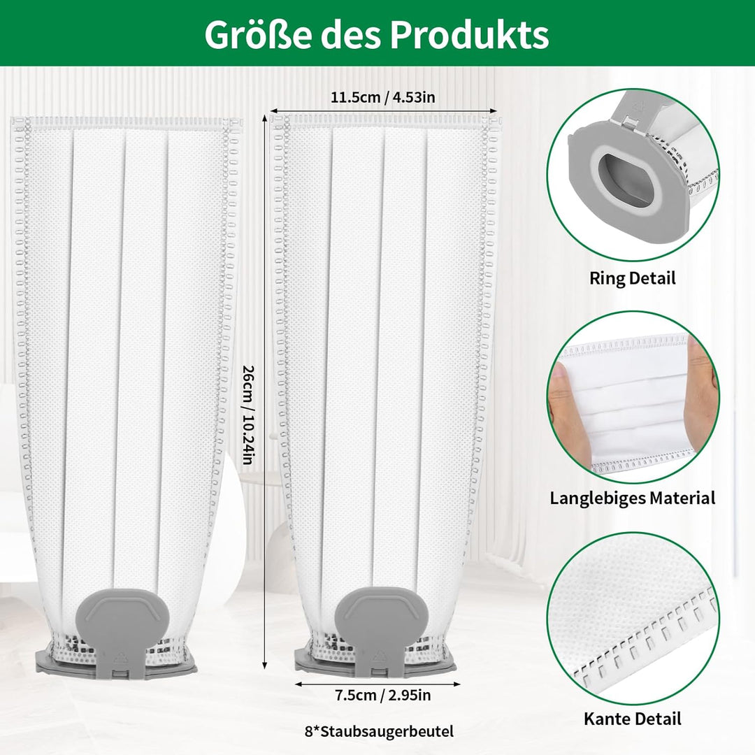 10 Stück Staubsaugerbeutel für Vorwerk Kobold VK7 FP7 Premium Filtertüten Staubsauger Akku Beutel