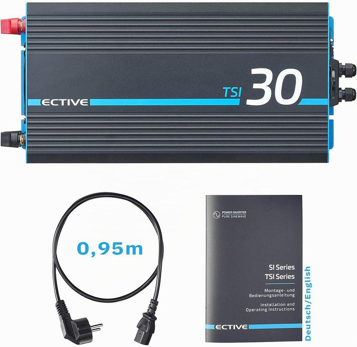 ECTIVE Reiner Sinsus Wechselrichter TSI 30-3000W, USB, 24V auf 230V, Überlastschutz, Überhitzungssch