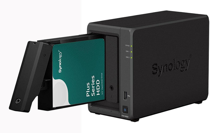 Synology DVA1622 NVR 12 TB (2 x 6 TB) HAT3300 Schwarz
