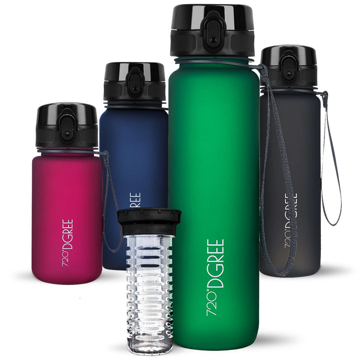 720°DGREE Trinkflasche “uberBottle“ 350ml, 500ml, 650ml, 1l, 1,5 Liter softTouch +Früchtebehälter -