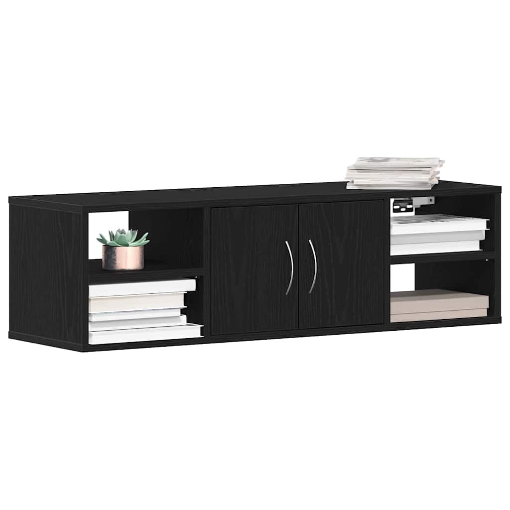 vidaXL Wandregal Schwarz Eichen-Optik 102 x 30 x 29 cm Holzwerkstoff, Moderne Wandregale, viel Staur