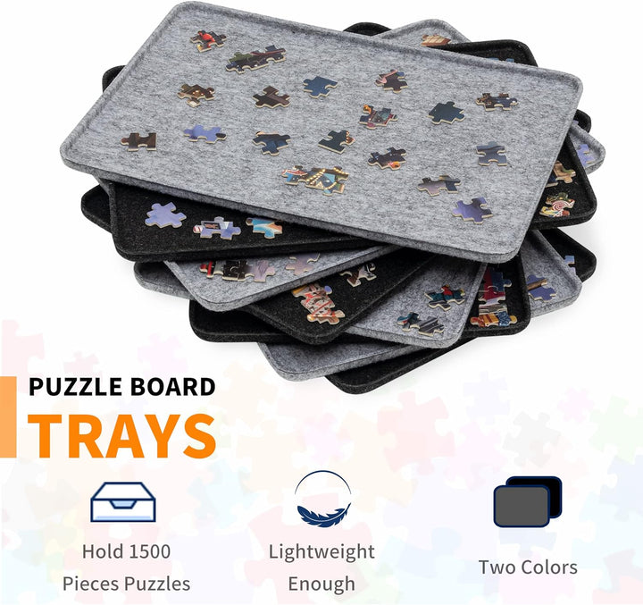 Lavievert Portable Design | Mit 8 Sortierschalen | Jigsaw Puzzle Board/Tischplatte mit Filzbezug/Mat