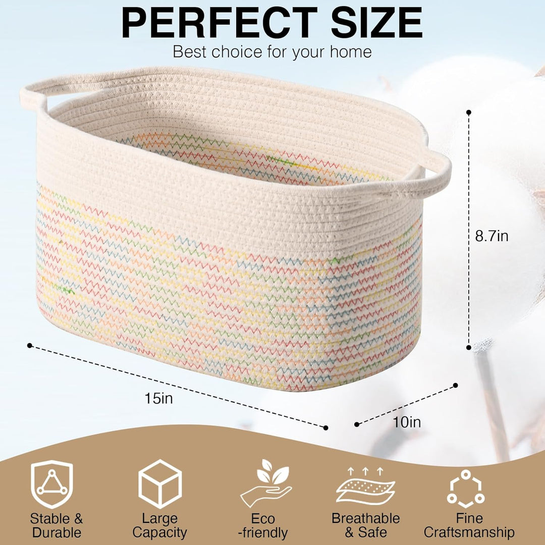 Baumwollseil gewebter Aufbewahrungskorb, verwendet für Baby Hamper Spielzeug Organizer, Geschenkkörb