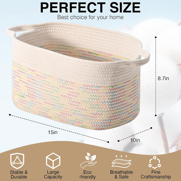 Baumwollseil gewebter Aufbewahrungskorb, verwendet für Baby Hamper Spielzeug Organizer, Geschenkkörb