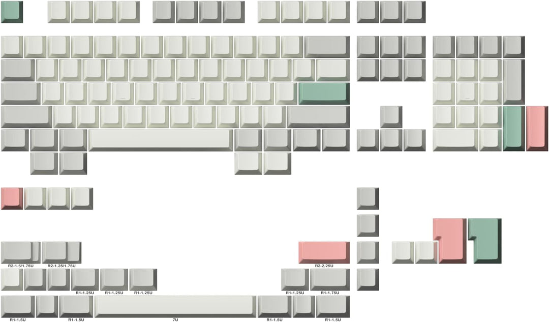 Ranked Leeres Premium-Tastenkappen-Set | 1,4 mm Dickes PBT | Cherry-Profil für Mechanische Tastatur