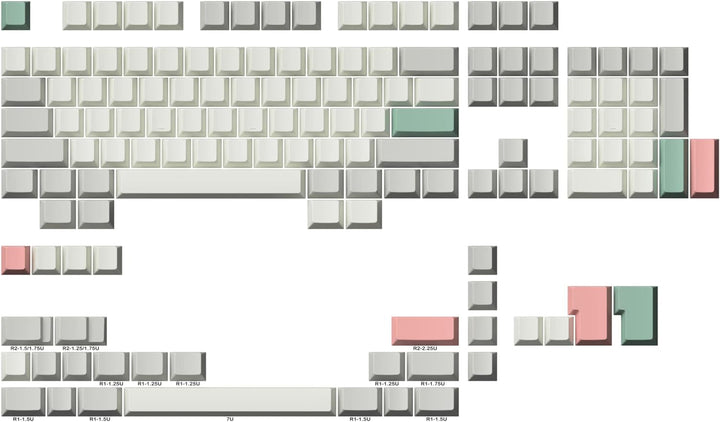 Ranked Leeres Premium-Tastenkappen-Set | 1,4 mm Dickes PBT | Cherry-Profil für Mechanische Tastatur