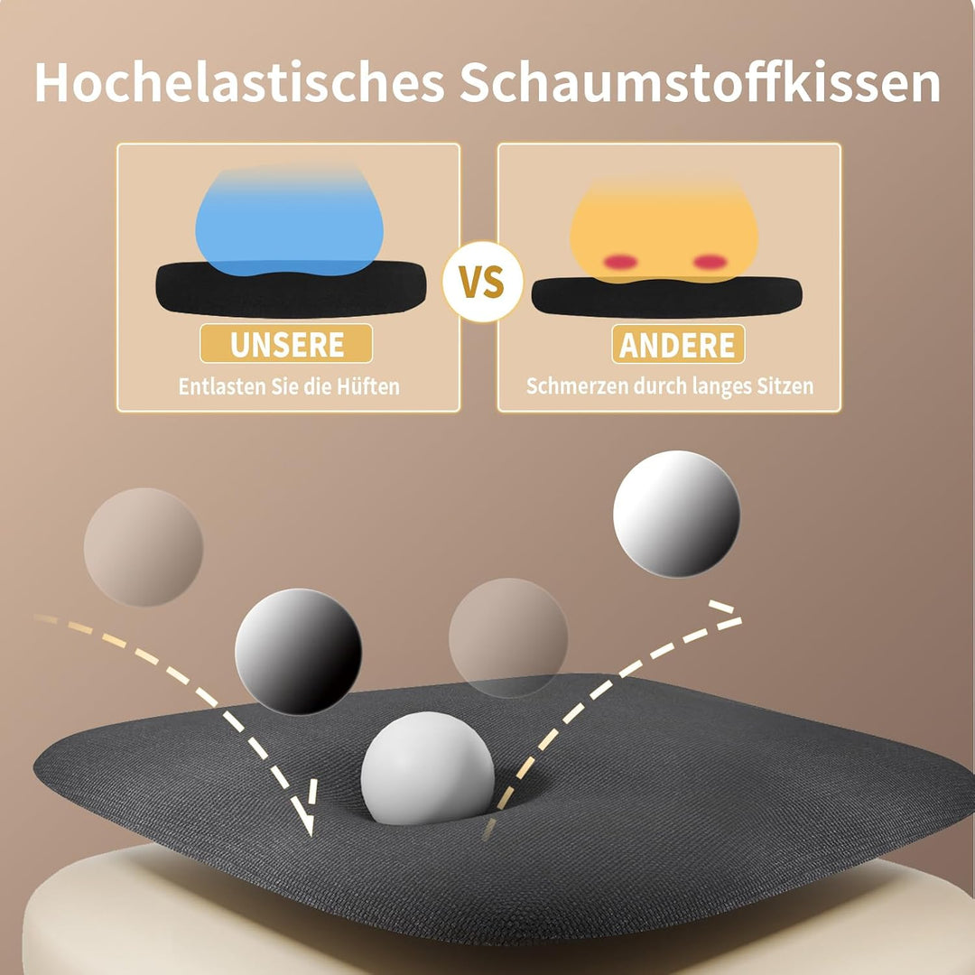 naspaluro Ergonomischer Bürostuhl, Schreibtischstuhl für Homeoffice | Mit Lordosenstütze &amp; verstellb