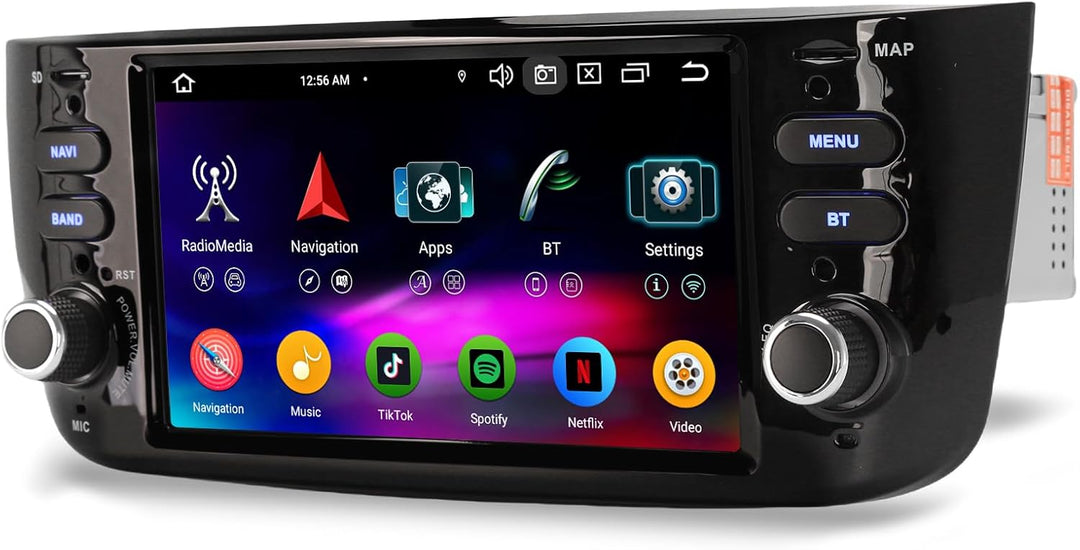Erisin 8-Kern 4GB RAM 64GB ROM Android 14 Autoradio Bluetooth GPS Navigation für FIAT Grande Punto F