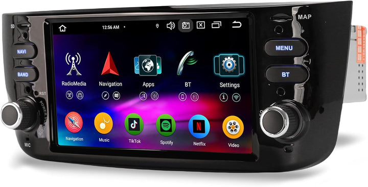 Erisin 8-Kern 4GB RAM 64GB ROM Android 14 Autoradio Bluetooth GPS Navigation für FIAT Grande Punto F