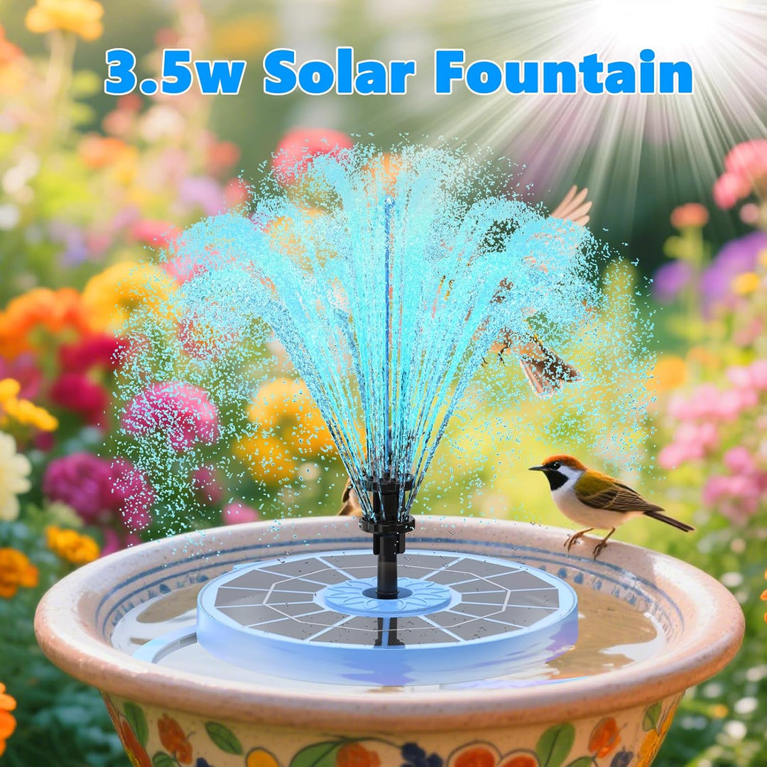 AISITIN Solar Springbrunnen für Aussen Verbessert 2025, 3,5W Solar Schwimmender Fontäne Pumpe mit Ve