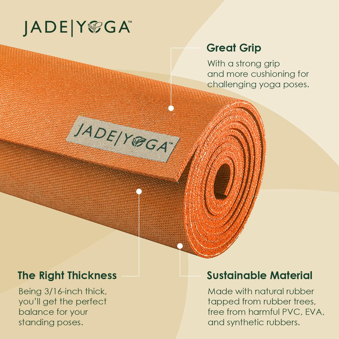 JADE YOGA - Harmony Yoga Mat - Yoga Mat Designed to Provide A Secure Grip to Help Hold Your Pose ora