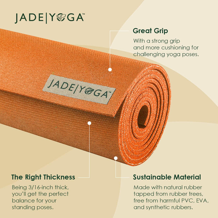 JADE YOGA - Harmony Yoga Mat - Yoga Mat Designed to Provide A Secure Grip to Help Hold Your Pose ora