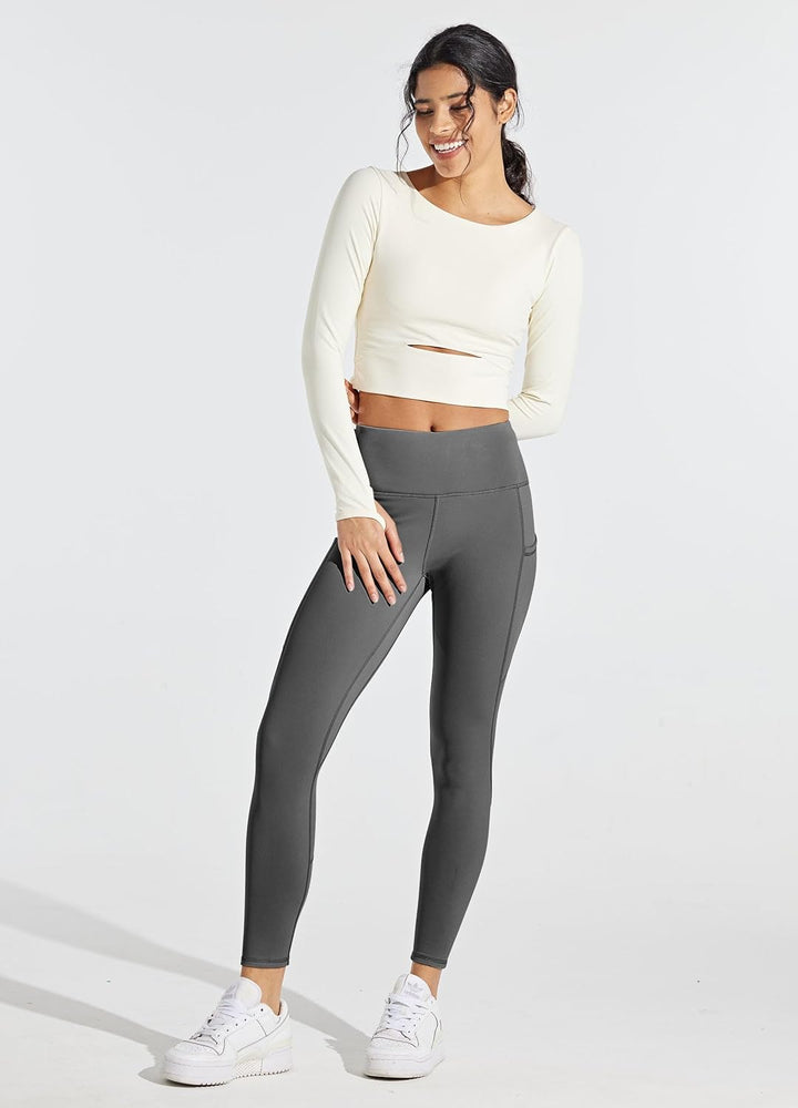 WILLIT Fleece gefütterte Leggings Damen Wasserbeständig Thermohose warme Winterhosen Yogahose Laufho