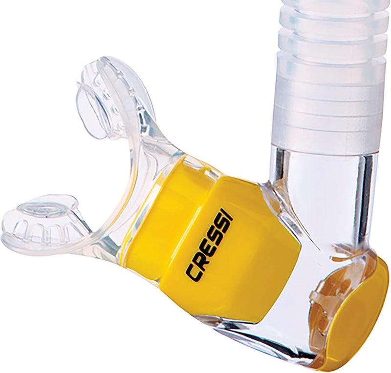 Cressi Unisex-Adult Corfu Snorkel Schnorchel Einheitsgrösse Transparent/Silber/Gelb, Einheitsgrösse