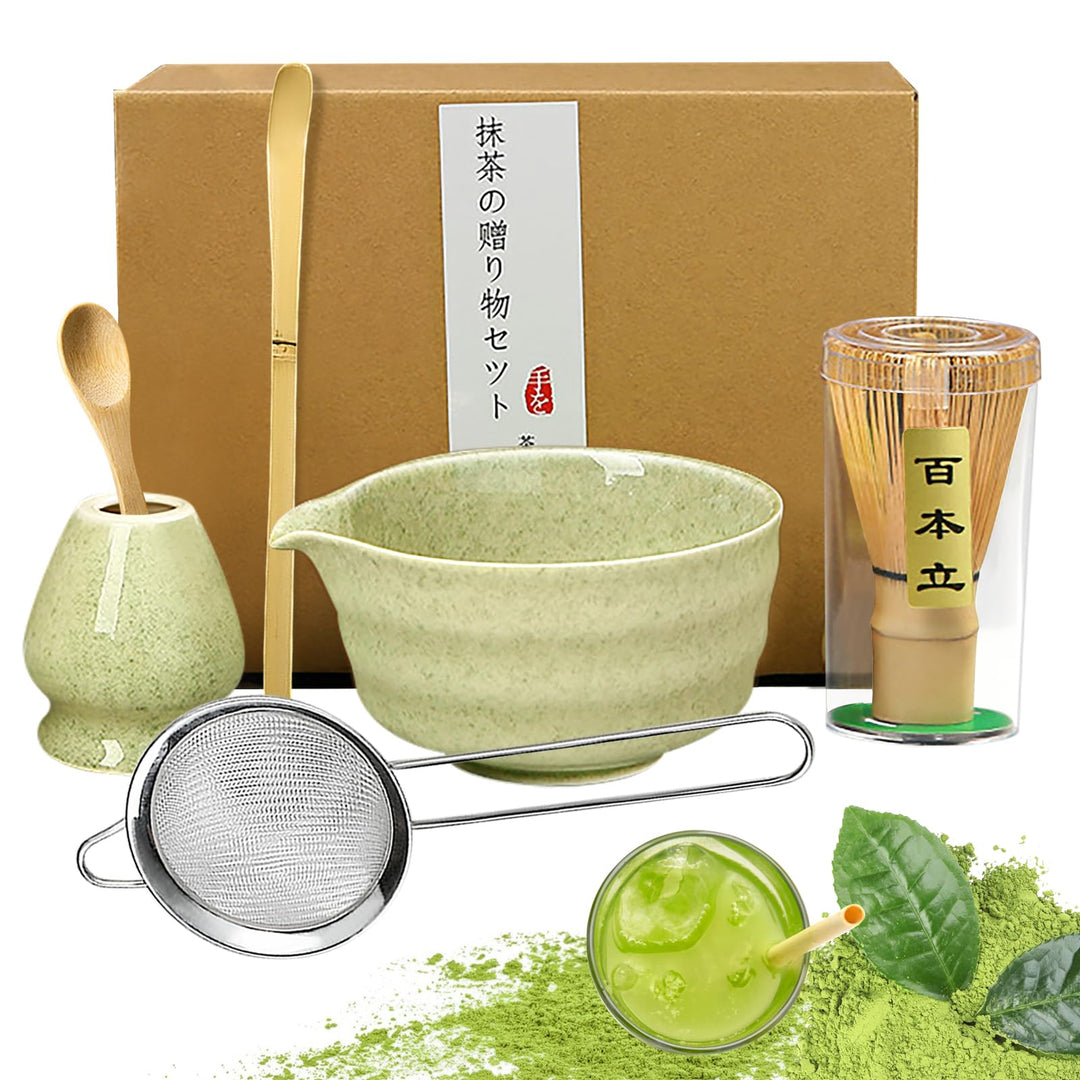 Matcha set, Japanisches Tee-Set, Matcha-Schale, Schaufel, Sieb, Matcha-Besenhalter, Matcha-Besenstän