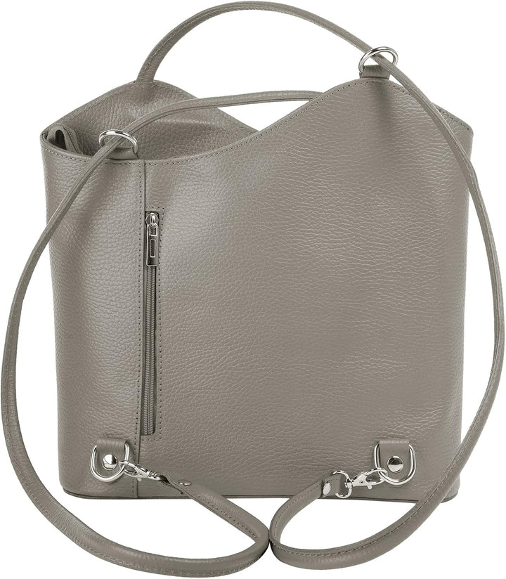 Shopper Rucksack Kombination Echt Leder Damen Made in Italy | 2in1 Handtasche | wandelbare Umhängeta