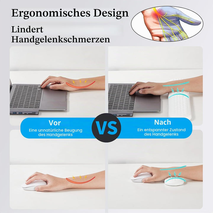 EGOSKY Handballenauflage Tastatur und Maus, Handgelenkauflage Tastatur mit PU Leder und Memory Schau