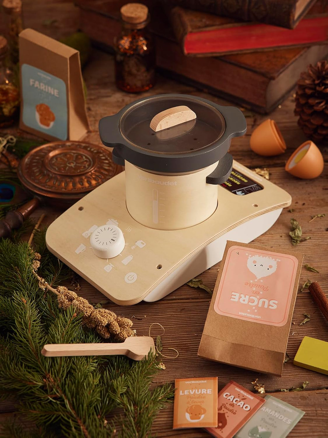 Vertbaudet VERTBAUDETKinder Küchenmaschine, Holz FSC®schwarz, Schwarz