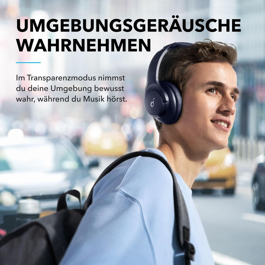 soundcore by Anker Q20i kabelloser Bluetooth Over-Ear-Kopfhörer mit Hybrid Active Noise Cancelling,
