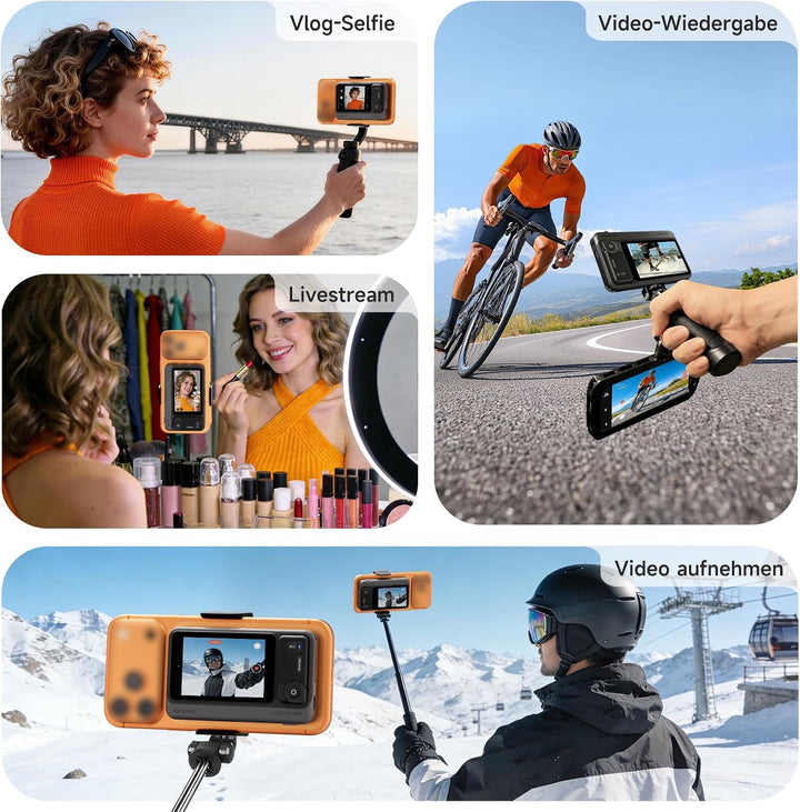 7RYMS Qshot V2 PRO Kabelloser Selfie-Monitor für iPhone 17/16 & Android, Magnetischer Smartphone Rüc