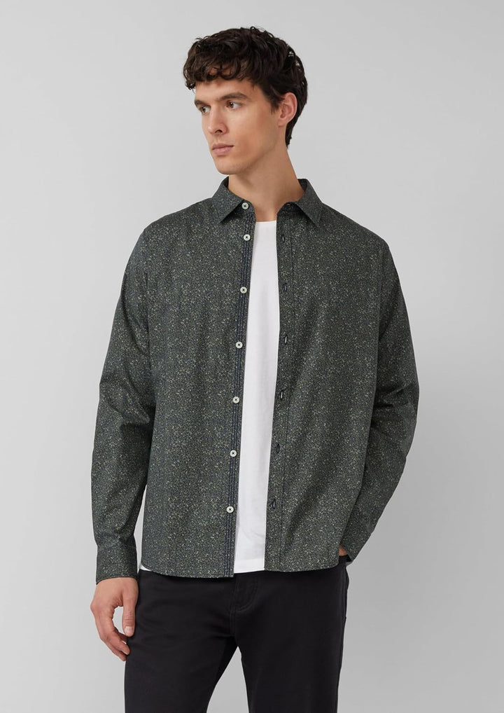 s.Oliver Slim Fit: Hemd aus Baumwollstretch mit All-over-Print 3XL 79a0_olivgrün, 3XL 79a0_olivgrün