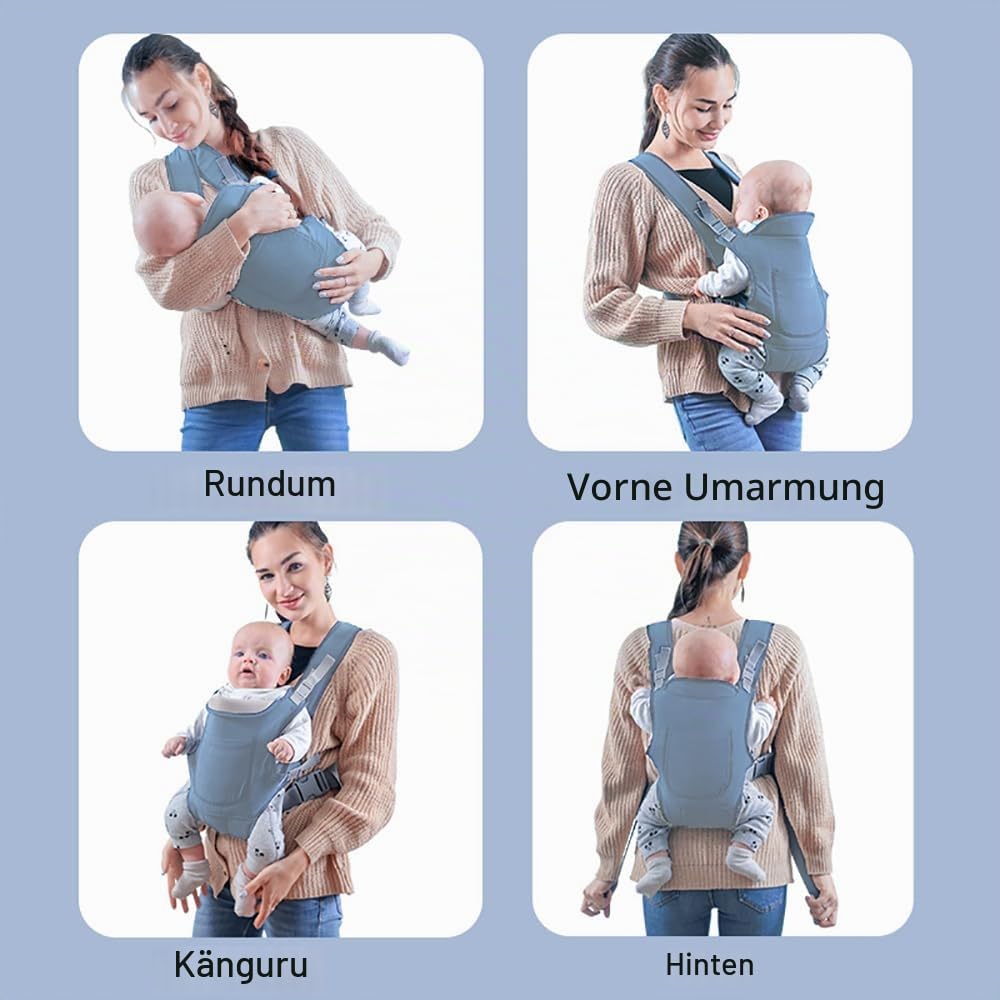 Babytrage Neugeborene Ab Geburt,Tragetuch Baby Neugeboren,Babytrage Ab Geburt,4-in-1 Babytrage mit 4