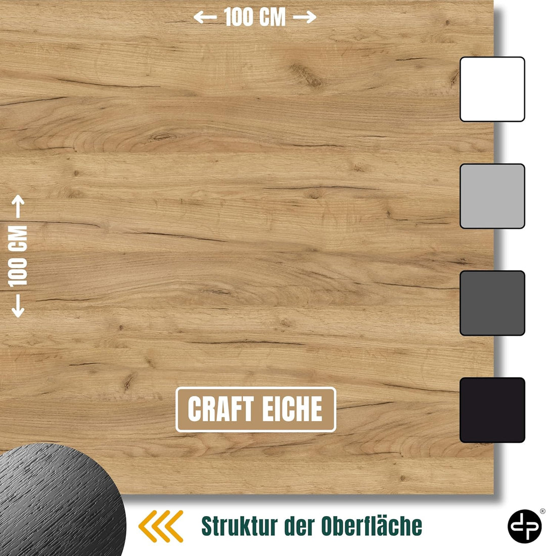 Couchtisch rund Eiche – Kleiner Beistelltisch mit Ablage - 2 Ebenen, runder moderner Kaffeetisch im