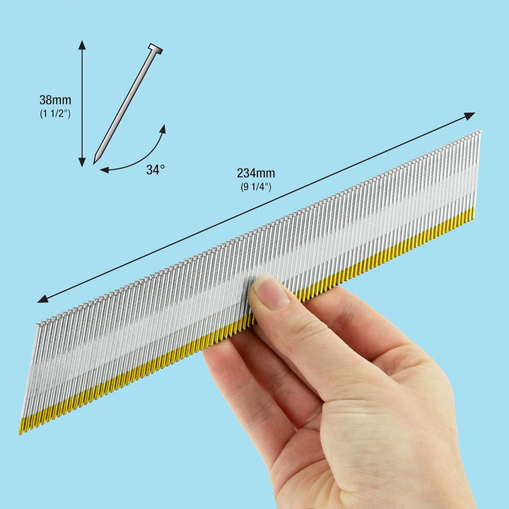 Tacwise 0404 Typ 15G/38mm gewinkelte Nägel, 4.000 Stück, Silber