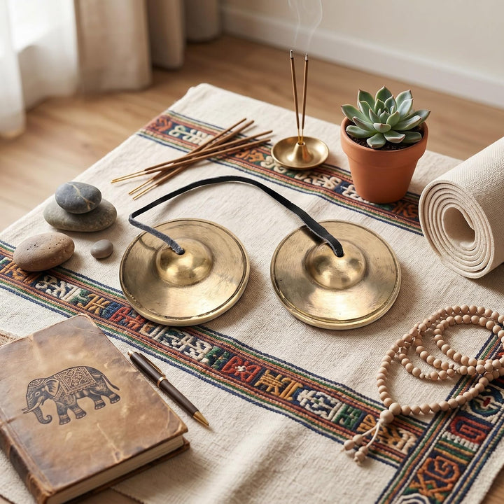 Tibetische Glocken Meditationsglocken Meditationsbecken Buddhistisches Schlaginstrument für Klanghei