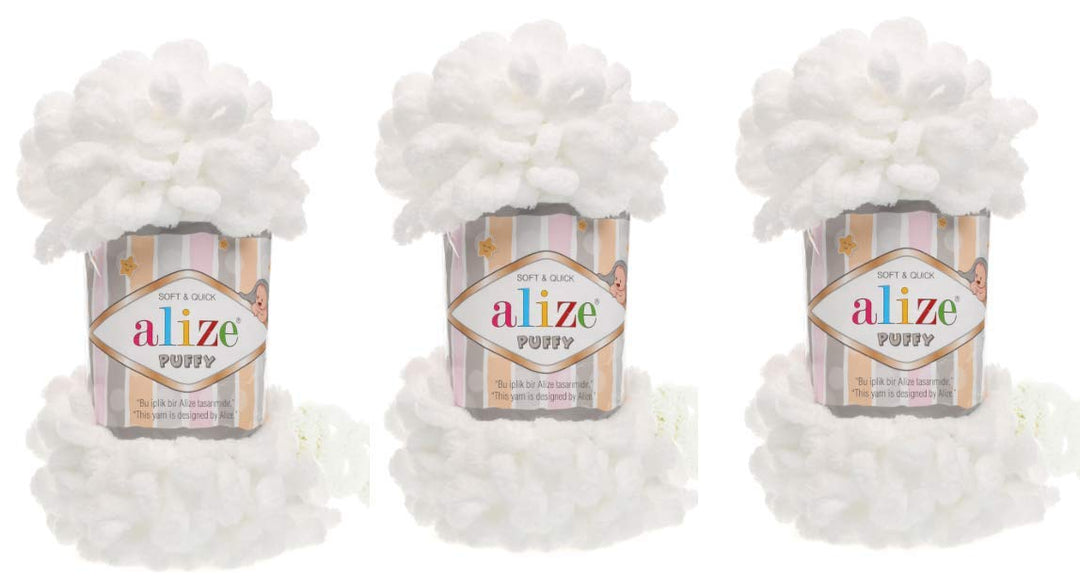 Alize Puffy Baby Big Loop Deckengarn, 300 g, 100 % Micropolyester, weiches Garn, Handstrickgarn, seh