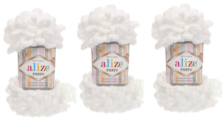 Alize Puffy Baby Big Loop Deckengarn, 300 g, 100 % Micropolyester, weiches Garn, Handstrickgarn, seh