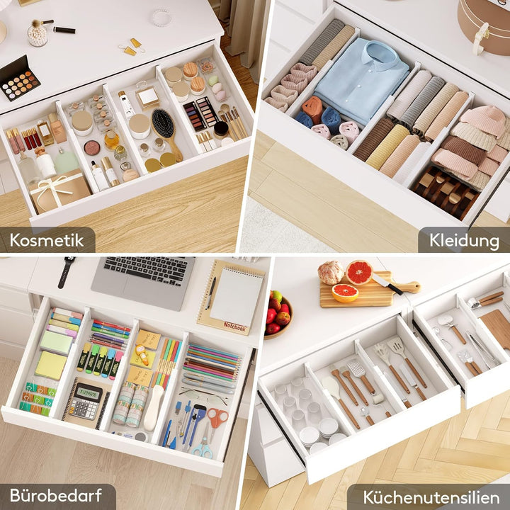 Lifewit 4 Set Schubladentrenner für Innenlänge 32–56cm & Höhe＞10.5cm Schubladen, Verstellbar Schubla