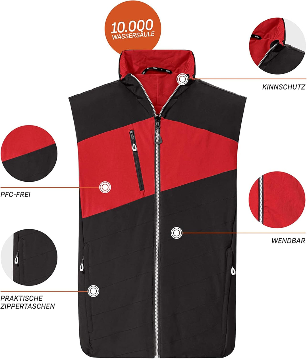 Killtec Herren Kow 87 Mn Vst Wendeweste, Schwarz