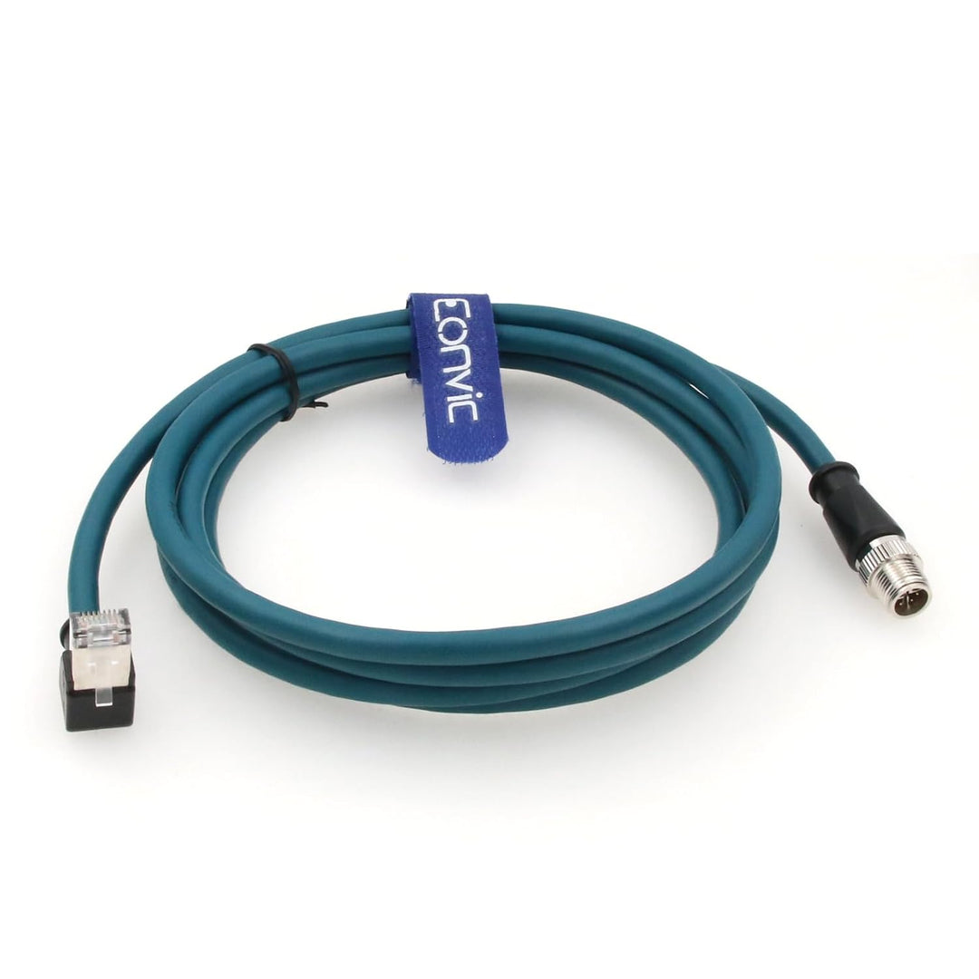 M12 Ethernet Kabel hochflexibel M12 X Typ 8 Pin auf rechtwinklig RJ45 Industrie geschirmt Cat5e SFTP